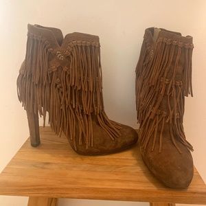 Jean-Michel Cazabat Suede Fringe Booties